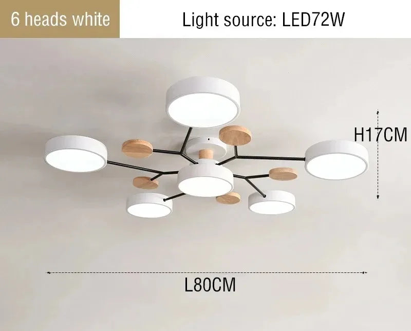 DecorBites™ Modern Macaron Ceiling Chandelier with 3-Color Dimming