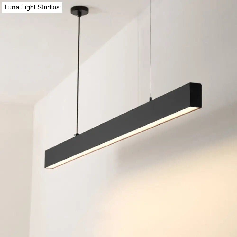 DecorBites™ Modern Matte Black LED Dining Room Island Lighting - Simplicity Metal Hanging Light