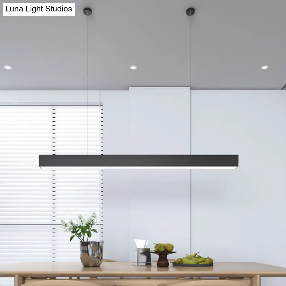 DecorBites™ Modern Matte Black LED Dining Room Island Lighting - Simplicity Metal Hanging Light