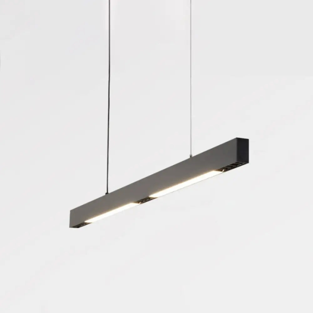 DecorBites™ Modern Matte Black LED Dining Room Island Lighting - Simplicity Metal Hanging Light