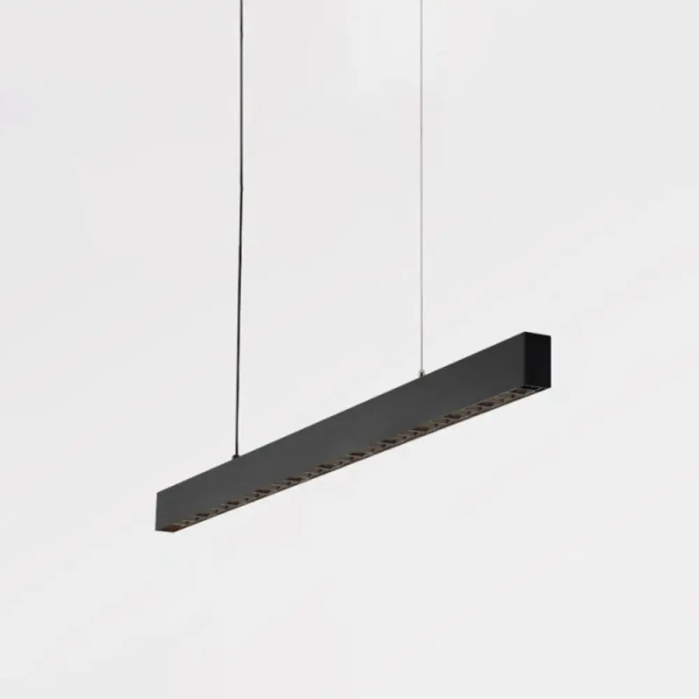 DecorBites™ Modern Matte Black LED Dining Room Island Lighting - Simplicity Metal Hanging Light