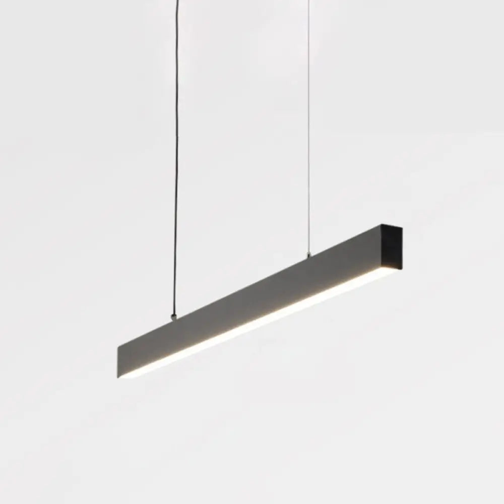 DecorBites™ Modern Matte Black LED Dining Room Island Lighting - Simplicity Metal Hanging Light