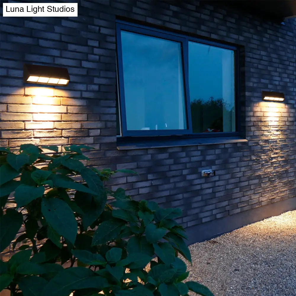 DecorBites™ Modern Matte Black LED Outdoor Wall Sconce with Triangular Prism Design