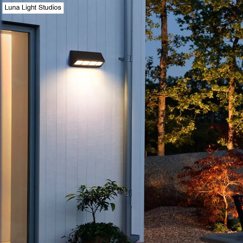 DecorBites™ Modern Matte Black LED Outdoor Wall Sconce with Triangular Prism Design