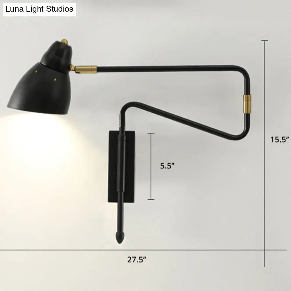 DecorBites™ Modern Metal Angled Shade Wall Light - Extendable 1-Light Task Lamp for Studio