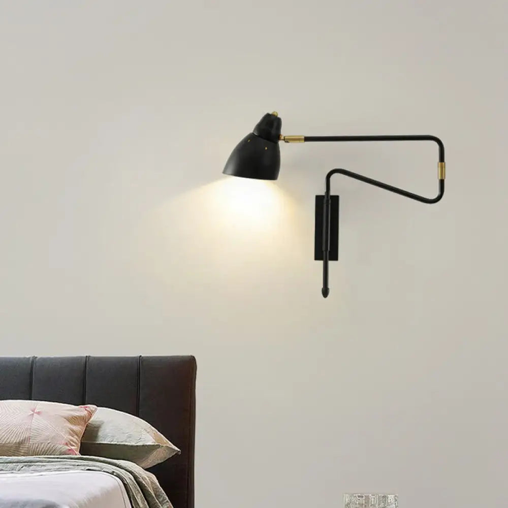 DecorBites™ Modern Metal Angled Shade Wall Light - Extendable 1-Light Task Lamp for Studio