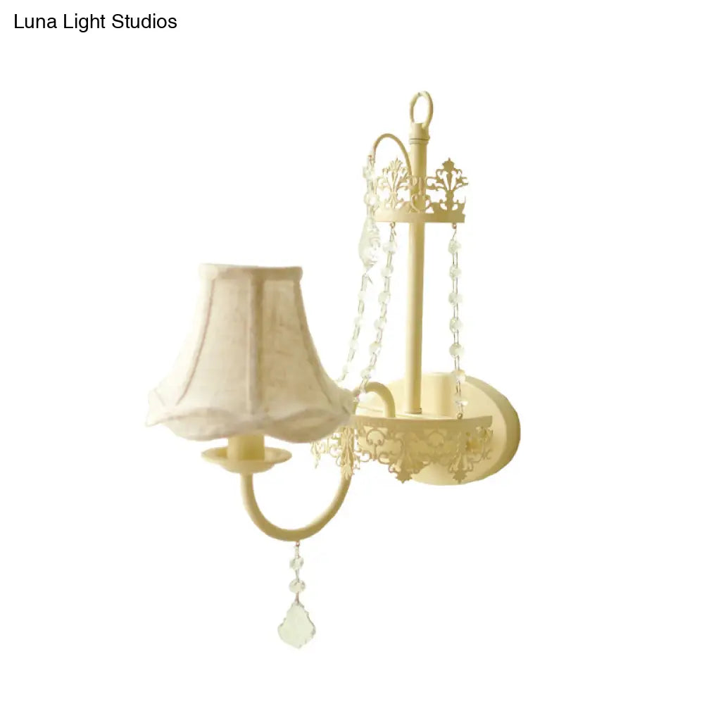 DecorBites™ Modern Metal Bell/Candle Wall Mount Lamp: 1-Light Sconce Fixture with Crystal Bead, Yellow