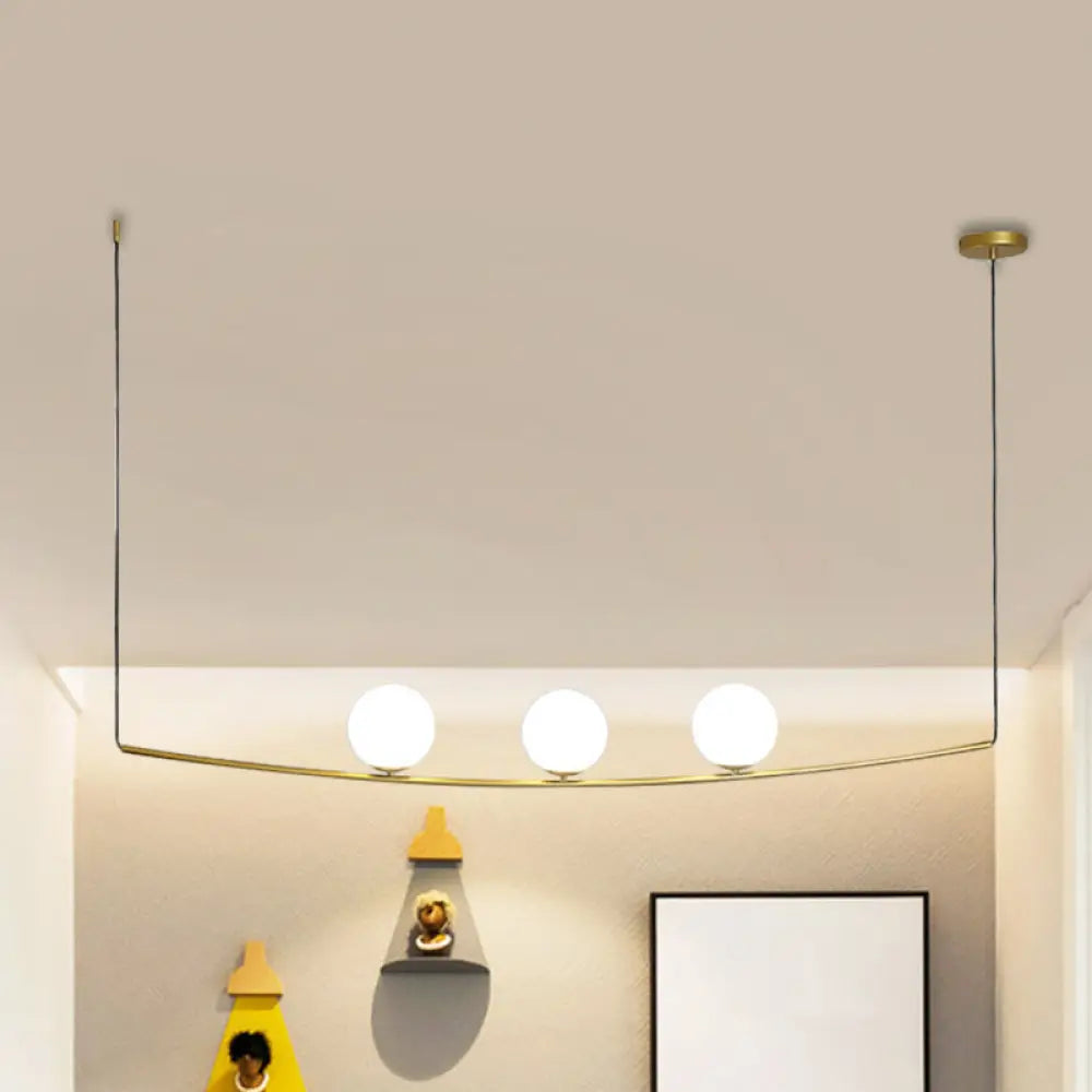 DecorBites™ Modern Metal Chandelier: 2/3-Light Bubble Island Light in Black/Gold - Simple and Stylish