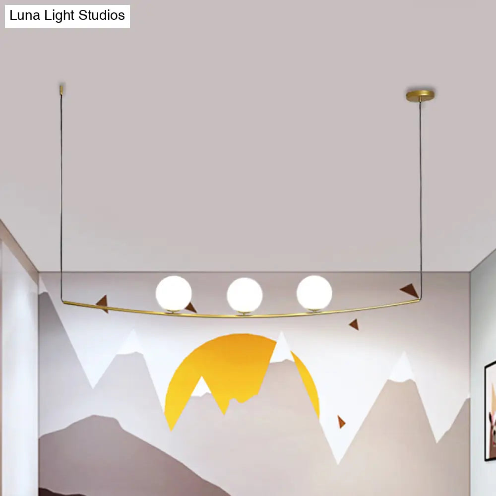 DecorBites™ Modern Metal Chandelier: 2/3-Light Bubble Island Light in Black/Gold - Simple and Stylish