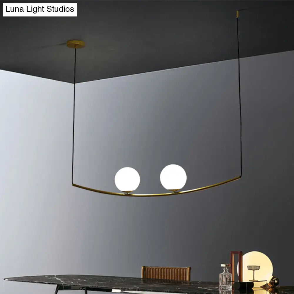 DecorBites™ Modern Metal Chandelier: 2/3-Light Bubble Island Light in Black/Gold - Simple and Stylish