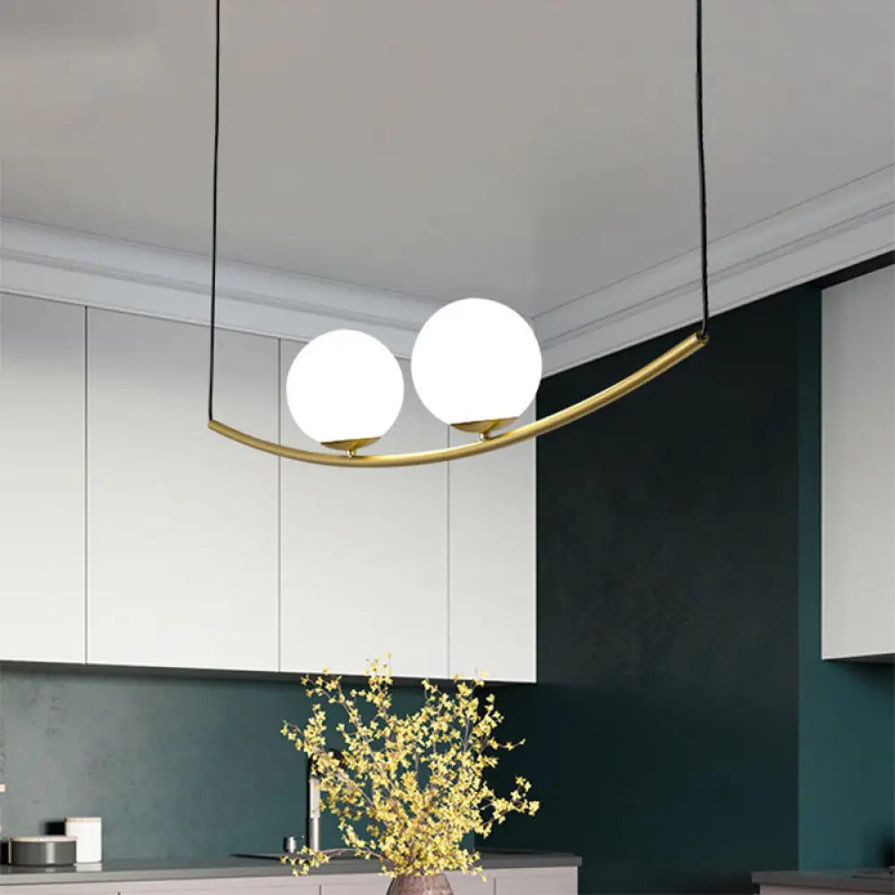 DecorBites™ Modern Metal Chandelier: 2/3-Light Bubble Island Light in Black/Gold - Simple and Stylish