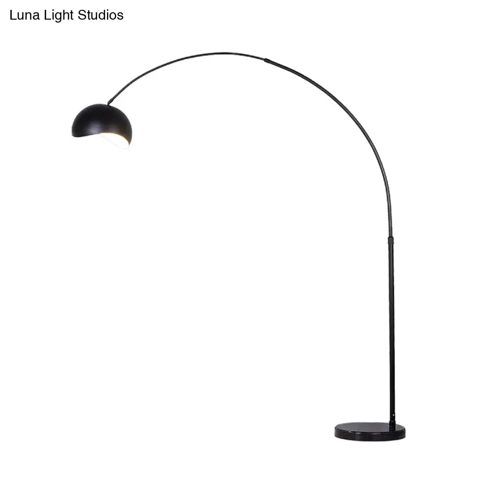 DecorBites™ Modern Metal Fishing Rod Floor Lamp with Dome Shade (Black/Yellow)