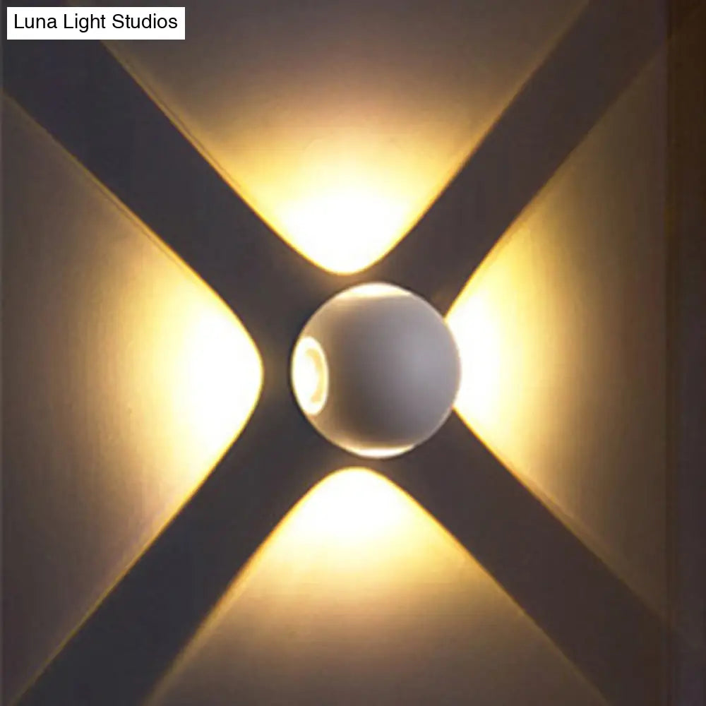DecorBites™ Modern Metal Flush Wall Sconce: Nordic 4-Light Dome Wall Mount Lamp in Black/White