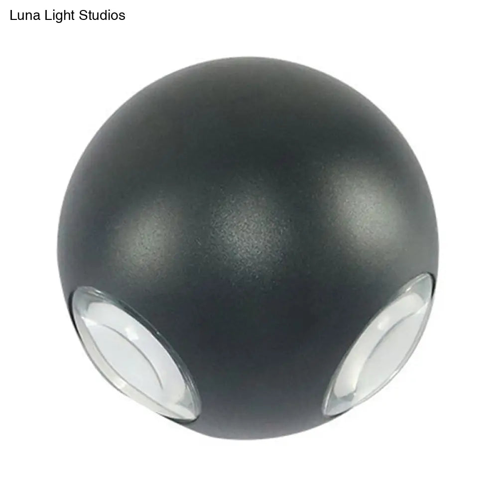 DecorBites™ Modern Metal Flush Wall Sconce: Nordic 4-Light Dome Wall Mount Lamp in Black/White