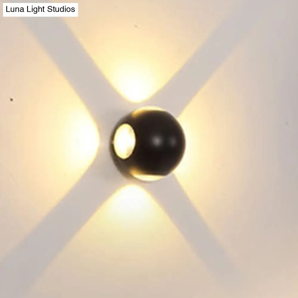 DecorBites™ Modern Metal Flush Wall Sconce: Nordic 4-Light Dome Wall Mount Lamp in Black/White