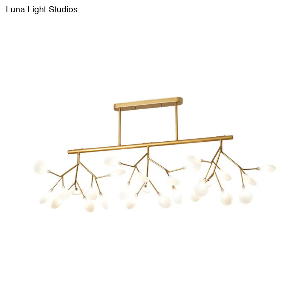 DecorBites™ Modern Metal Linear Island Light: Branching LED Pendant Fixture