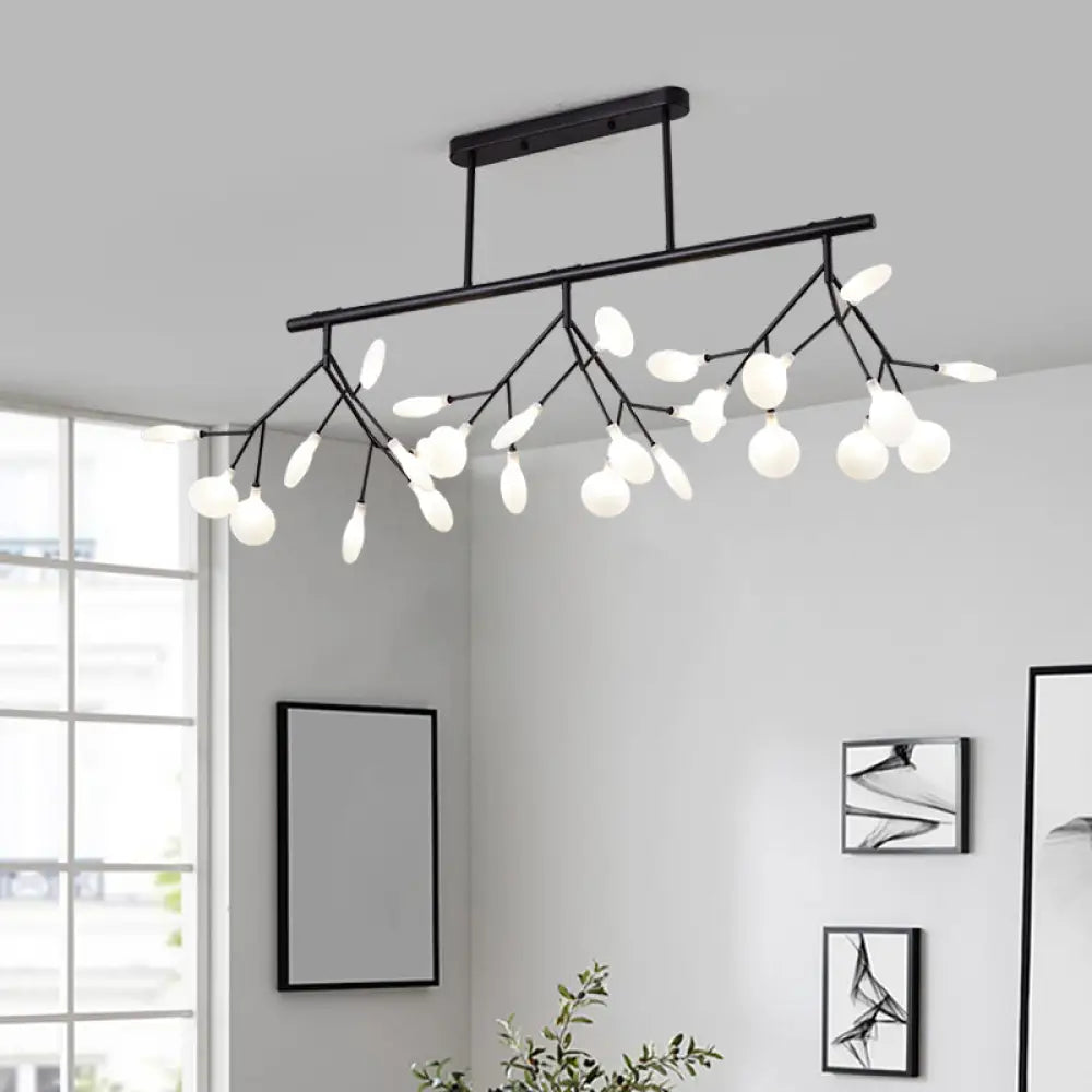 DecorBites™ Modern Metal Linear Island Light: Branching LED Pendant Fixture