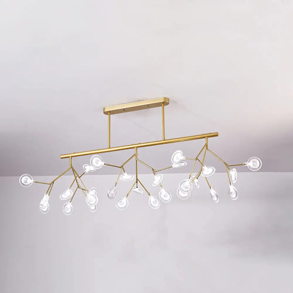 DecorBites™ Modern Metal Linear Island Light: Branching LED Pendant Fixture