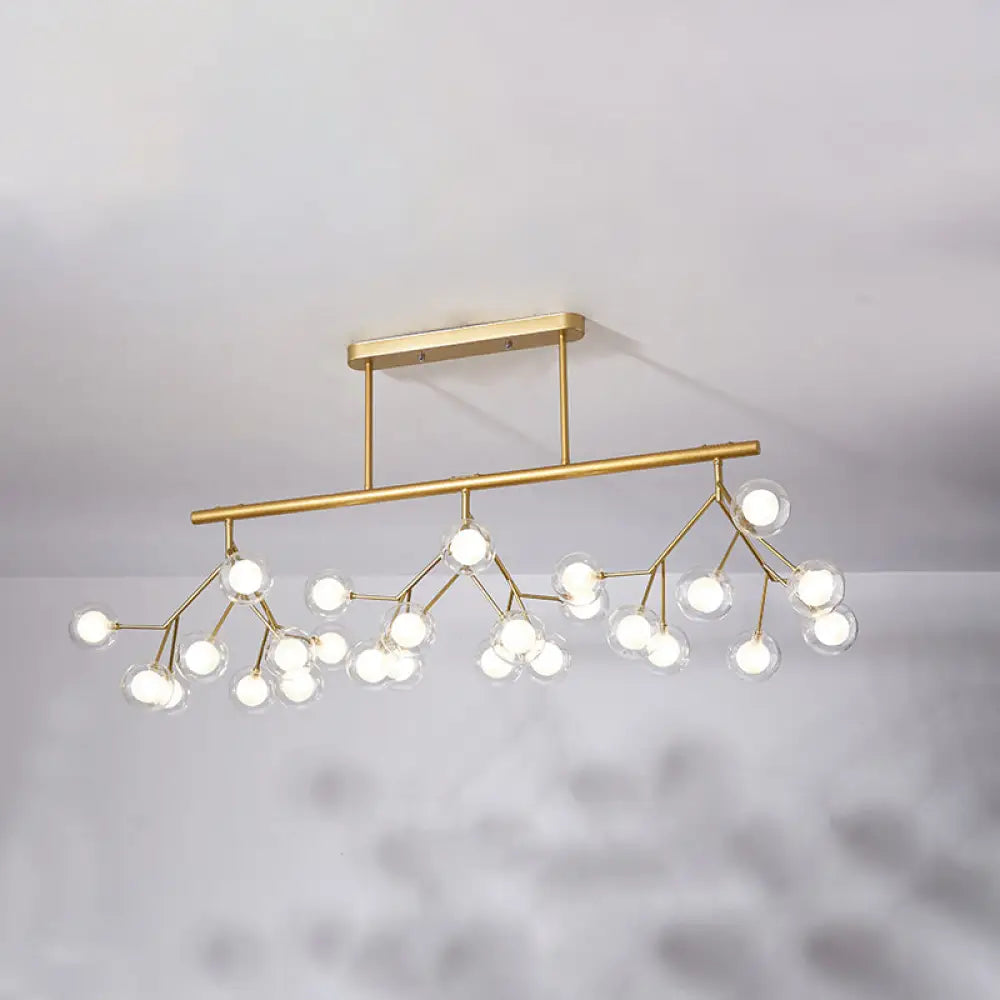 DecorBites™ Modern Metal Linear Island Light: Branching LED Pendant Fixture