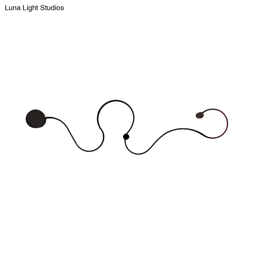 DecorBites™ Modern Metal Snake-Like Wall Sconce Lighting - 25.5"/50" W LED Wall Mount Lamp in Black with Warm/White Light