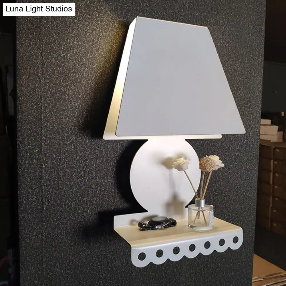 DecorBites™ Modern Metal Trapezoid Wall Sconce Light for Bedroom - White Lighting Fixture