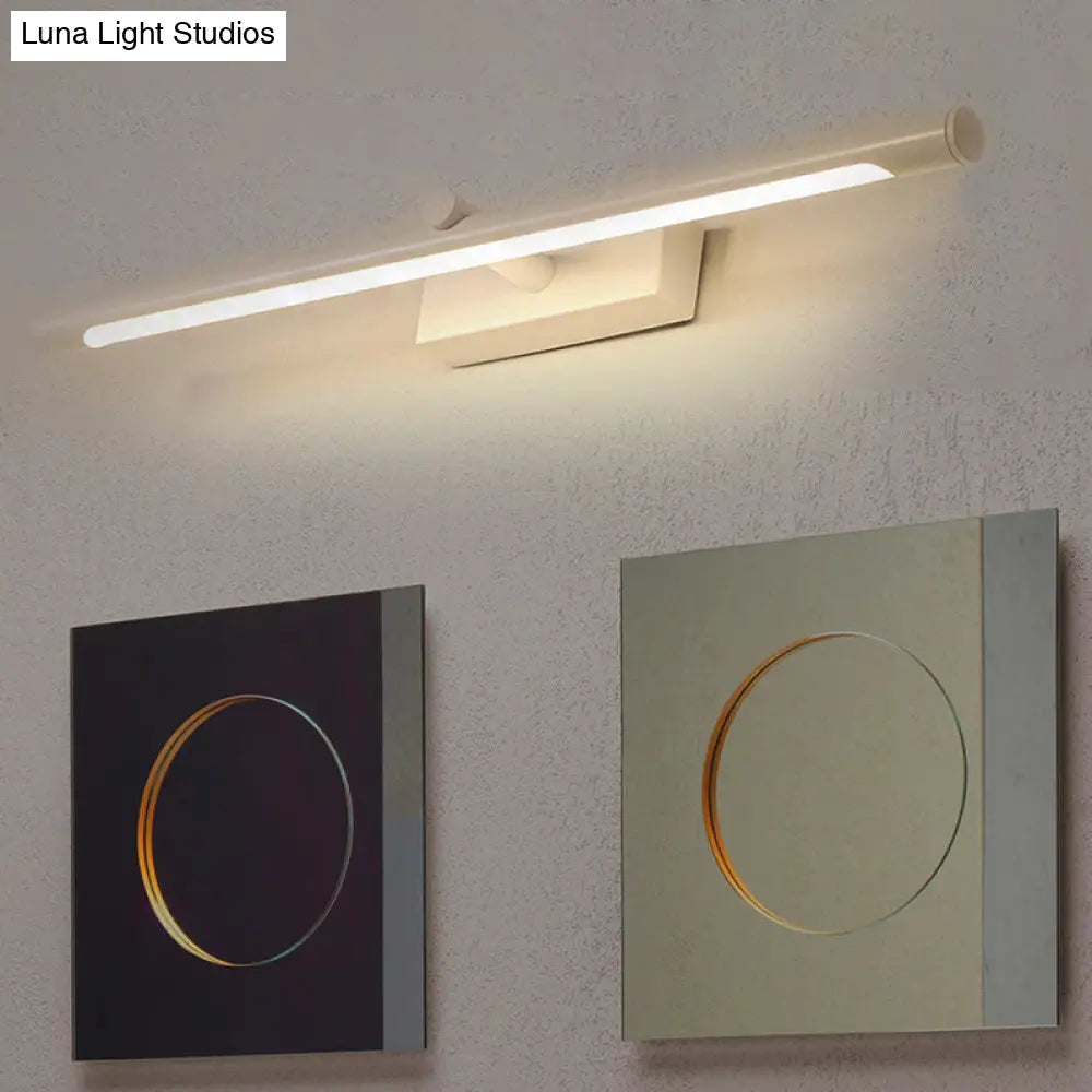 DecorBites™ Modern Metal Vanity Wall Sconce with LED Lighting, White/Black Finish in Various Widths and Light Tones