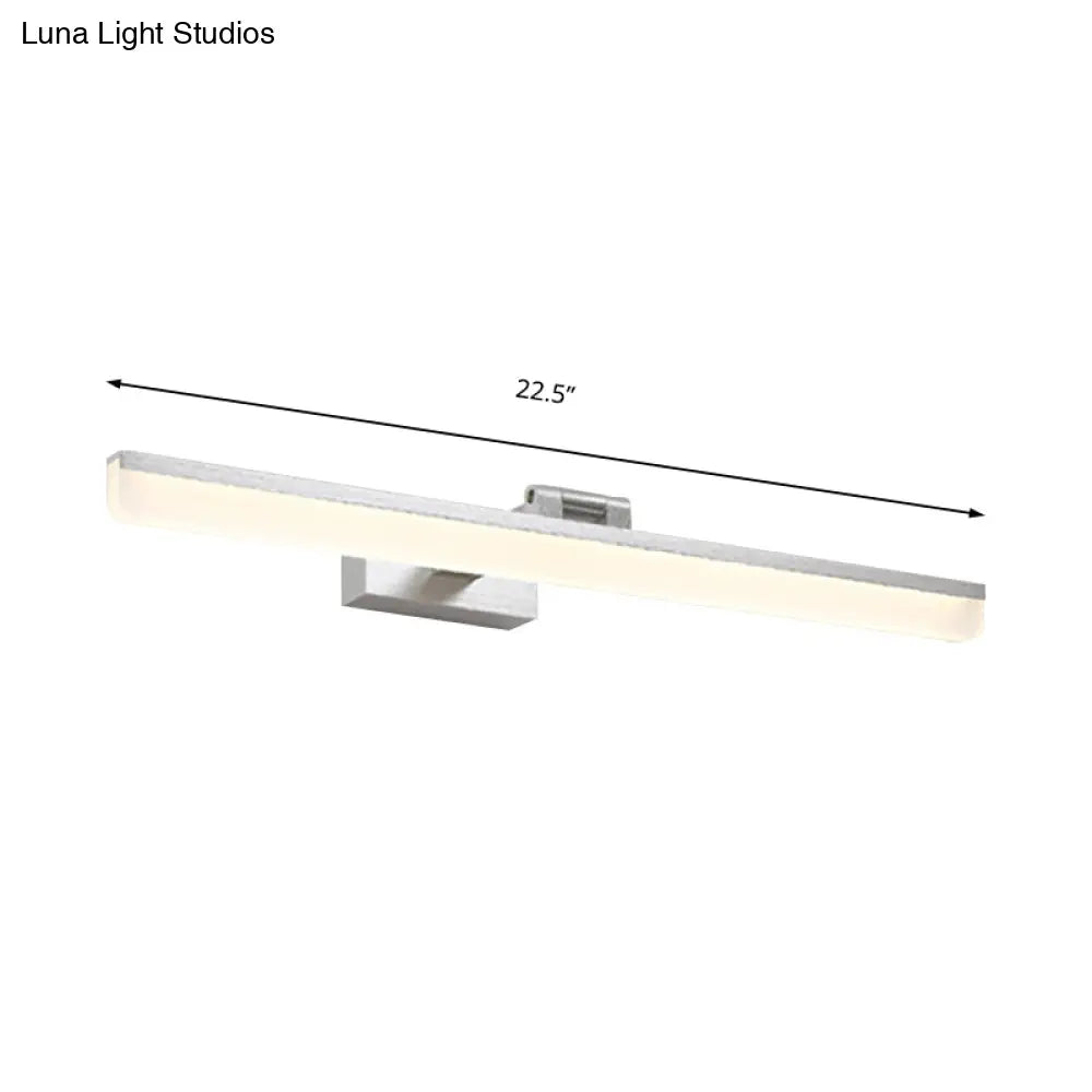 DecorBites™ Modern Metal Vanity Wall Sconce with LED Lights - Curved Arm, 3 Gears - 16.5"/28"/22.5" Wide in Black/Silver/Coffee