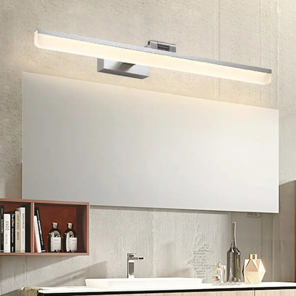 DecorBites™ Modern Metal Vanity Wall Sconce with LED Lights - Curved Arm, 3 Gears - 16.5"/28"/22.5" Wide in Black/Silver/Coffee