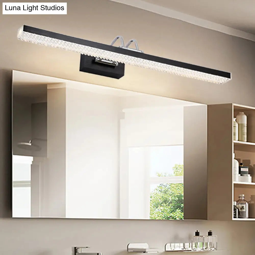 DecorBites™ Modern Metal Vanity Wall Sconce with LED Lights - Curved Arm, 3 Gears - 16.5"/28"/22.5" Wide in Black/Silver/Coffee