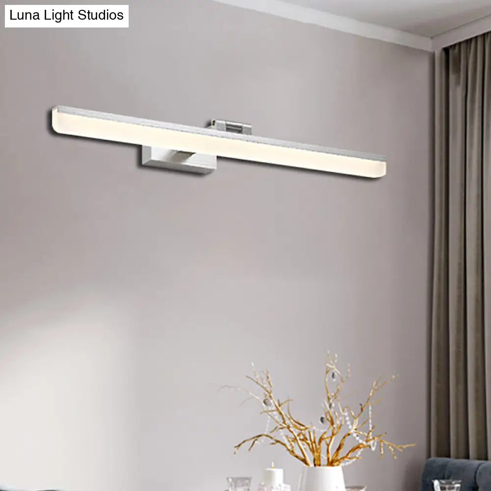 DecorBites™ Modern Metal Vanity Wall Sconce with LED Lights - Curved Arm, 3 Gears - 16.5"/28"/22.5" Wide in Black/Silver/Coffee