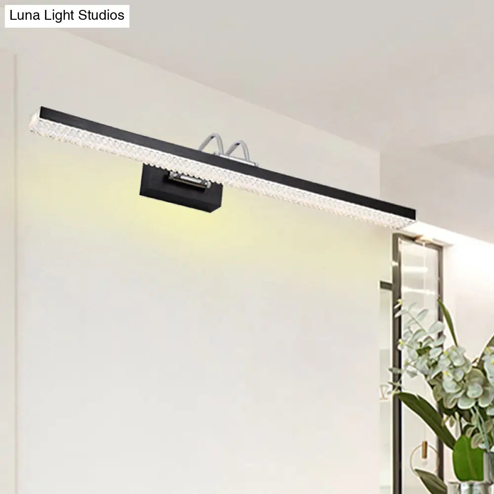DecorBites™ Modern Metal Vanity Wall Sconce with LED Lights - Curved Arm, 3 Gears - 16.5"/28"/22.5" Wide in Black/Silver/Coffee