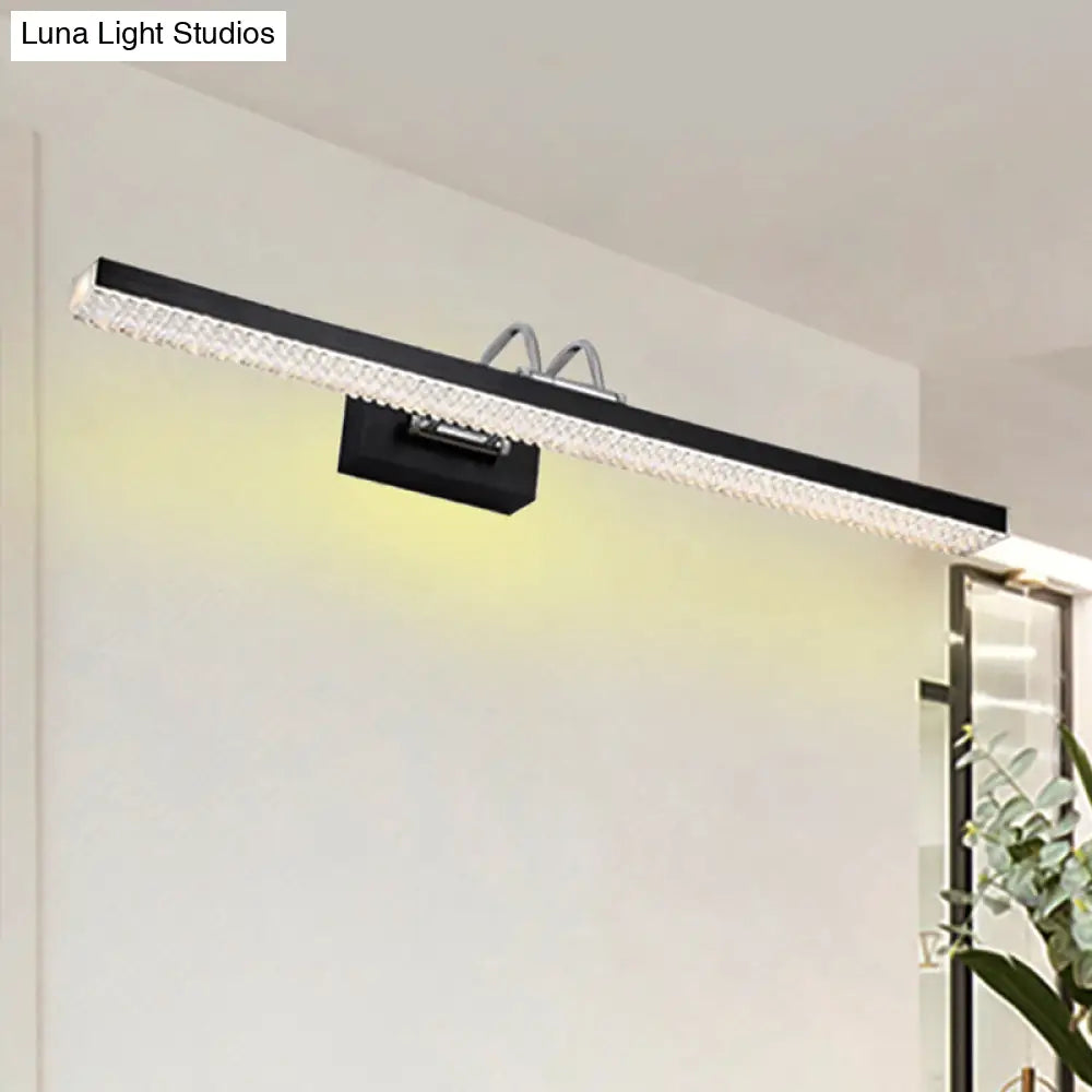 DecorBites™ Modern Metal Vanity Wall Sconce with LED Lights - Curved Arm, 3 Gears - 16.5"/28"/22.5" Wide in Black/Silver/Coffee
