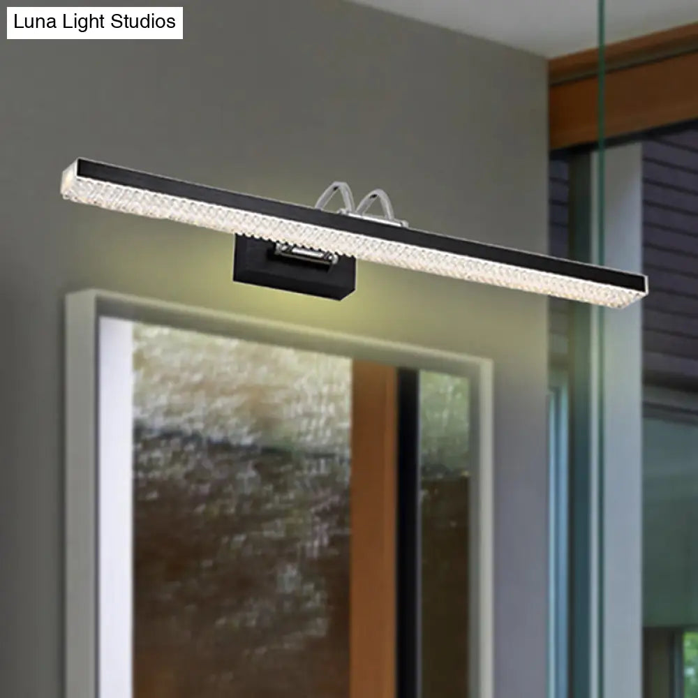DecorBites™ Modern Metal Vanity Wall Sconce with LED Lights - Curved Arm, 3 Gears - 16.5"/28"/22.5" Wide in Black/Silver/Coffee
