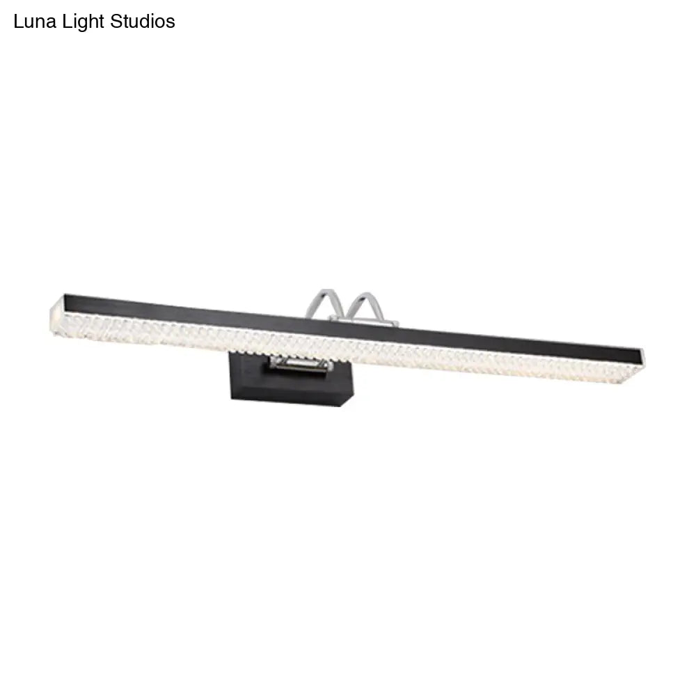 DecorBites™ Modern Metal Vanity Wall Sconce with LED Lights - Curved Arm, 3 Gears - 16.5"/28"/22.5" Wide in Black/Silver/Coffee