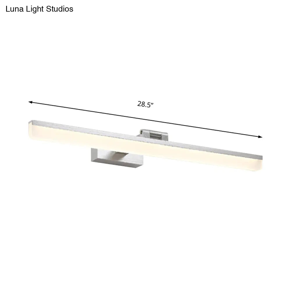 DecorBites™ Modern Metal Vanity Wall Sconce with LED Lights - Curved Arm, 3 Gears - 16.5"/28"/22.5" Wide in Black/Silver/Coffee