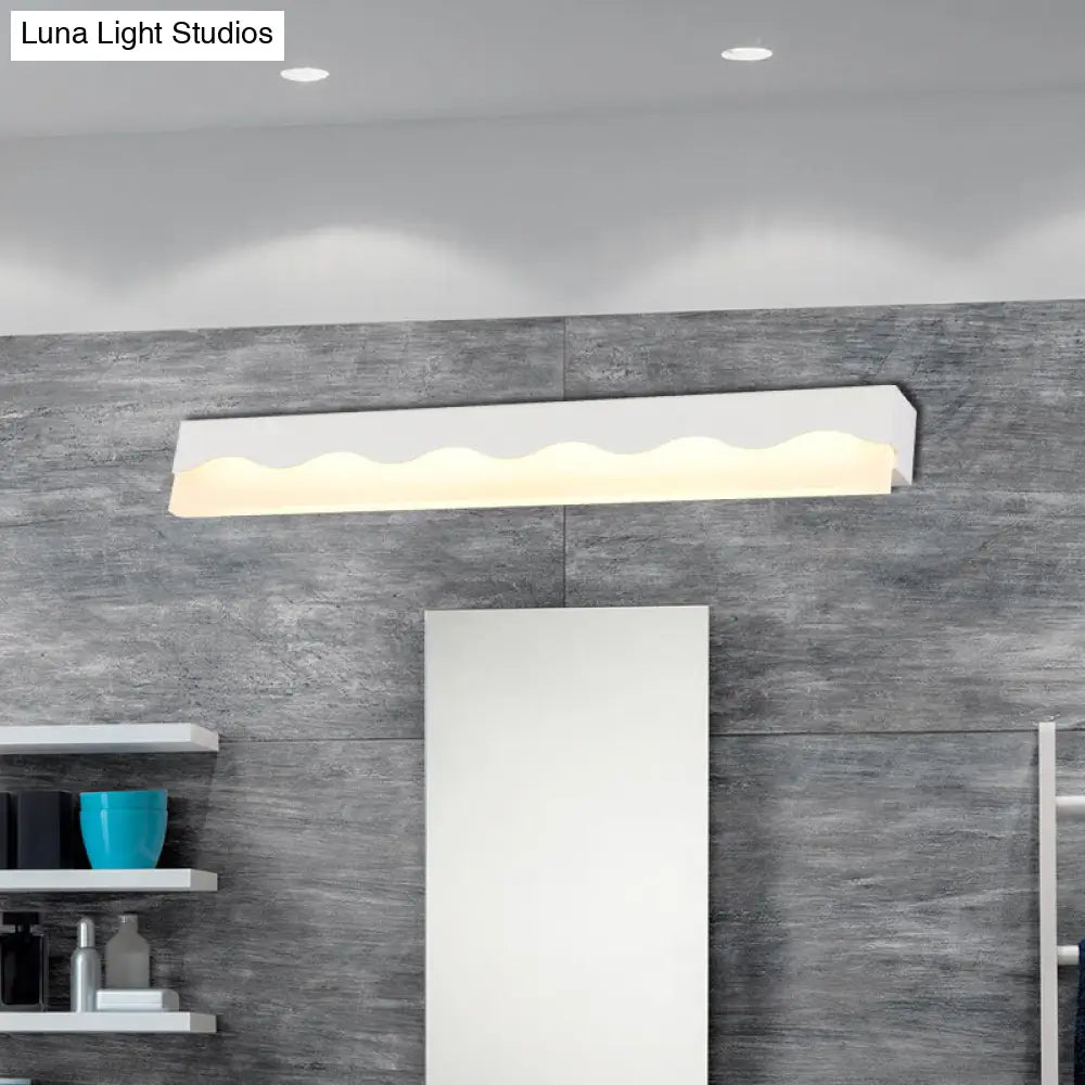 DecorBites™ Modern Metal Wave Design LED Vanity Light Fixture, Wall Mounted Lamp in Warm/White Light, 16"/23.5" W