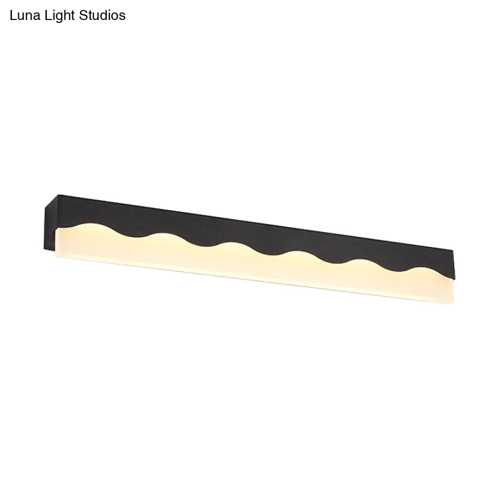 DecorBites™ Modern Metal Wave Design LED Vanity Light Fixture, Wall Mounted Lamp in Warm/White Light, 16"/23.5" W