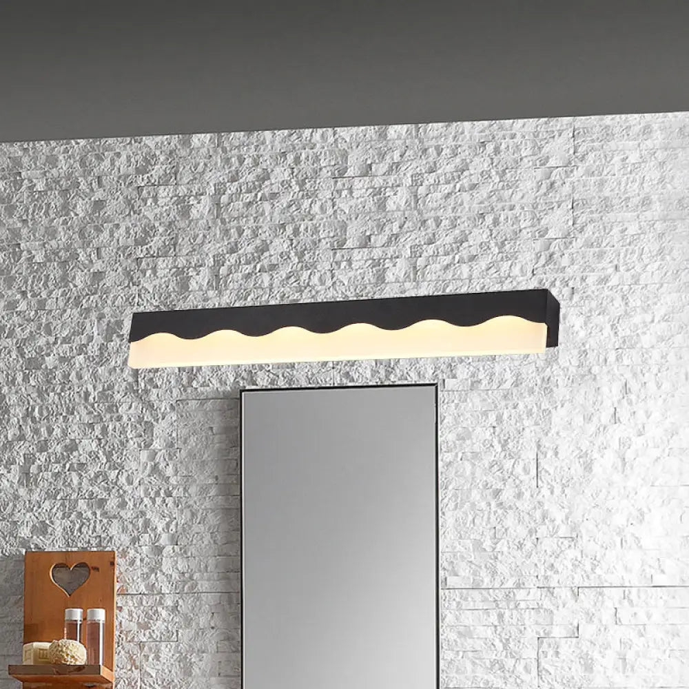 DecorBites™ Modern Metal Wave Design LED Vanity Light Fixture, Wall Mounted Lamp in Warm/White Light, 16"/23.5" W