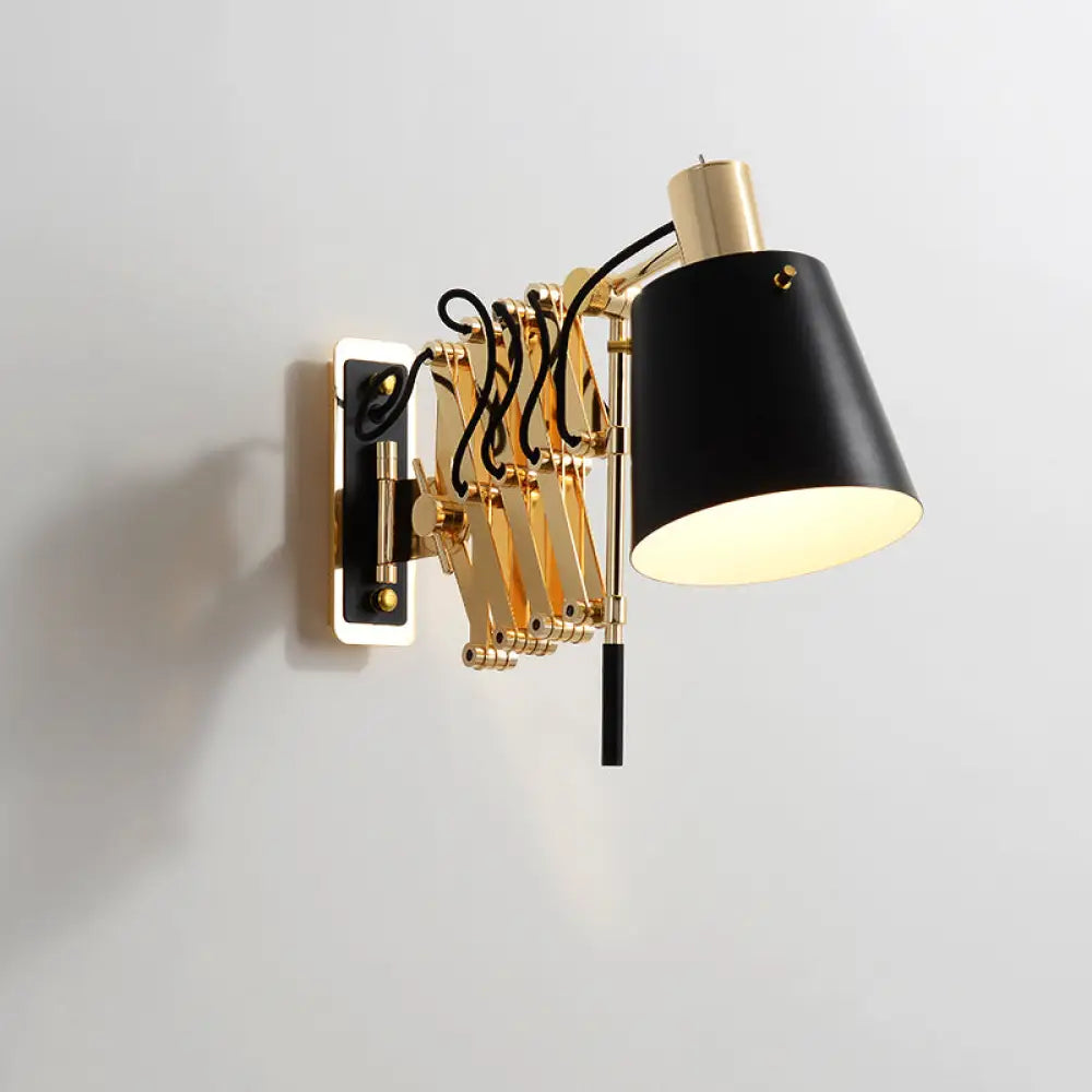 DecorBites™ Modern Metallic Gold Wall Mount Sconce Lamp with Barrel Shade