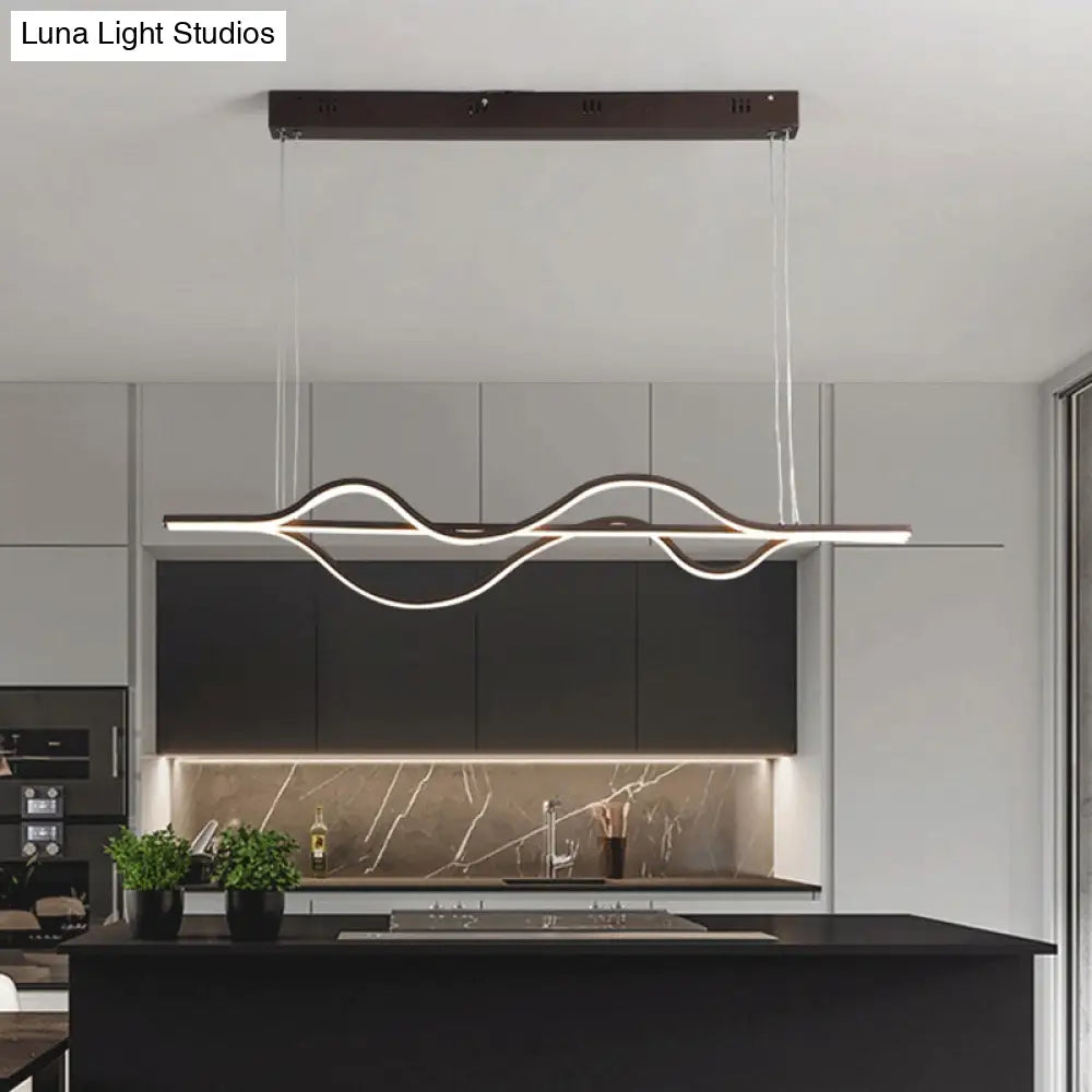 DecorBites™ Modern Metallic LED Pendant Light for Dining Room and Island in Coffee