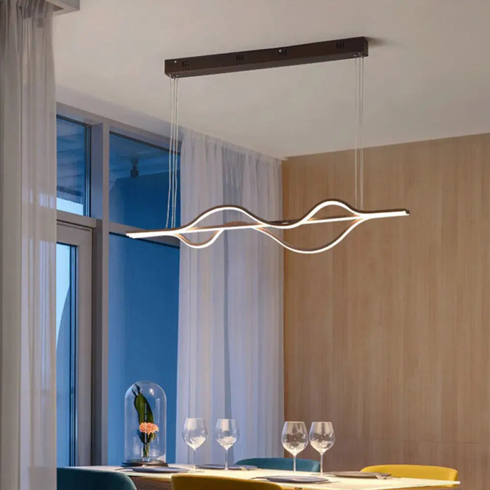 DecorBites™ Modern Metallic LED Pendant Light for Dining Room and Island in Coffee