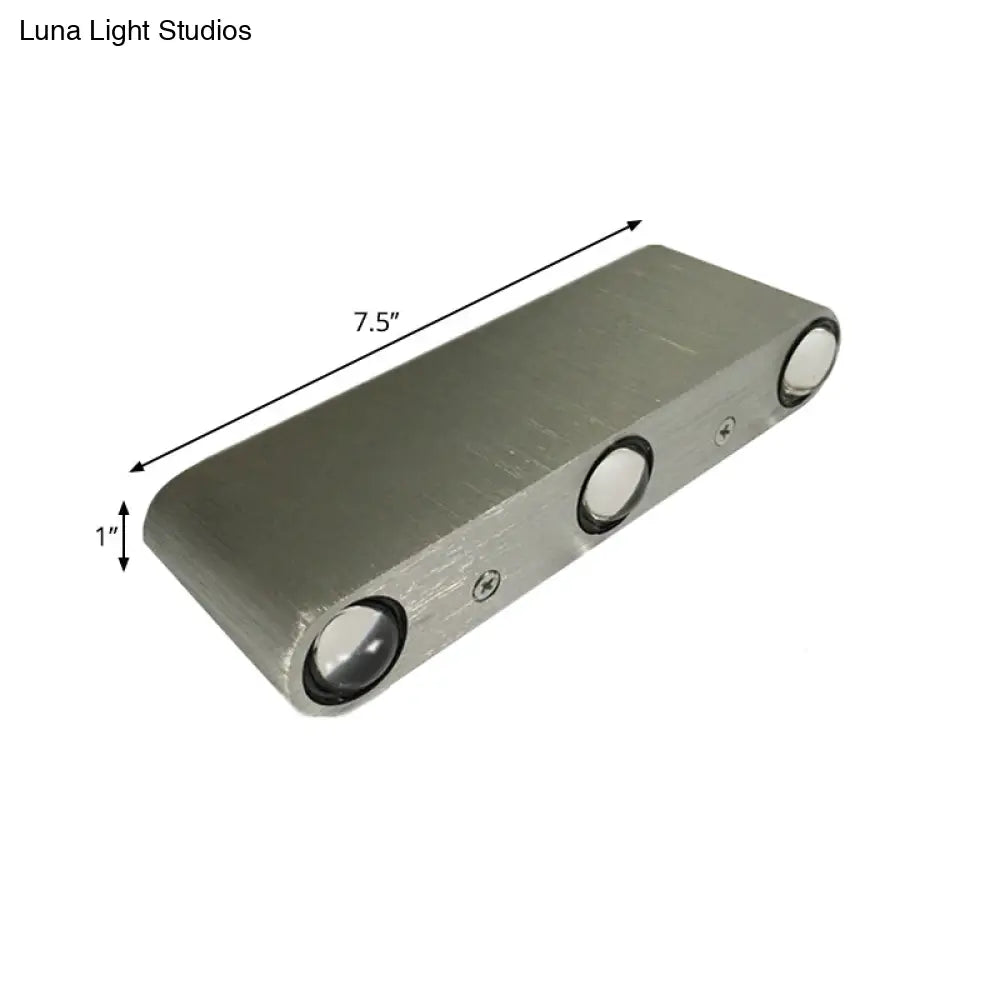 DecorBites™ Modern Metallic LED Sconce Light with Wall Mount - Rectangular Design, Nickel Finish, 7"/7.5" Width