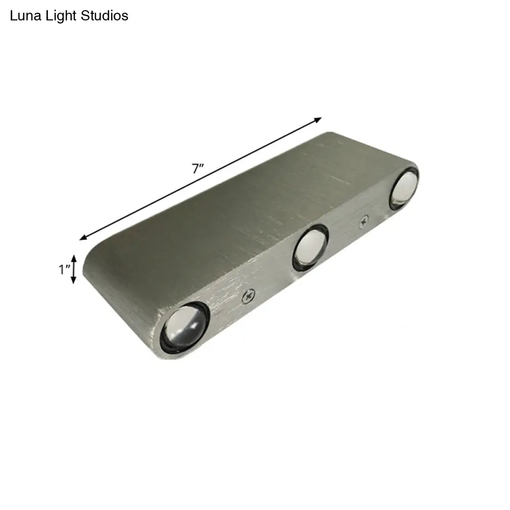 DecorBites™ Modern Metallic LED Sconce Light with Wall Mount - Rectangular Design, Nickel Finish, 7"/7.5" Width