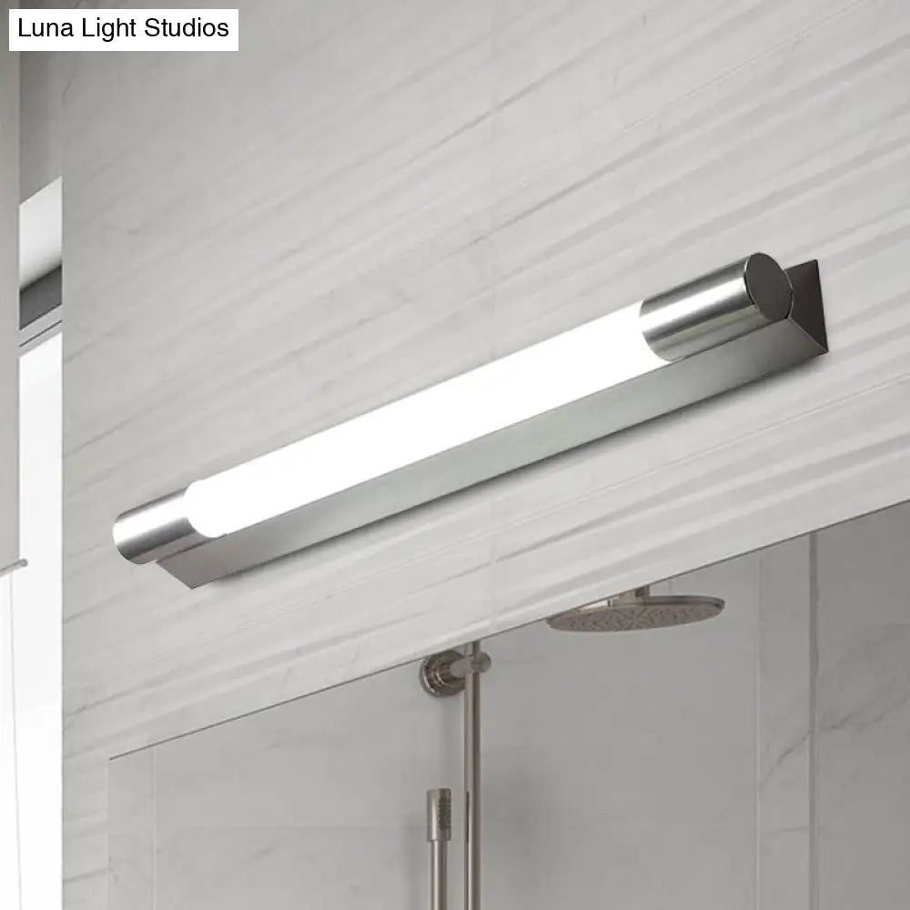 DecorBites™ Modern Metallic LED Vanity Light - Tube Shape, 19.5"/23" W, Silver - Warm/White Light
