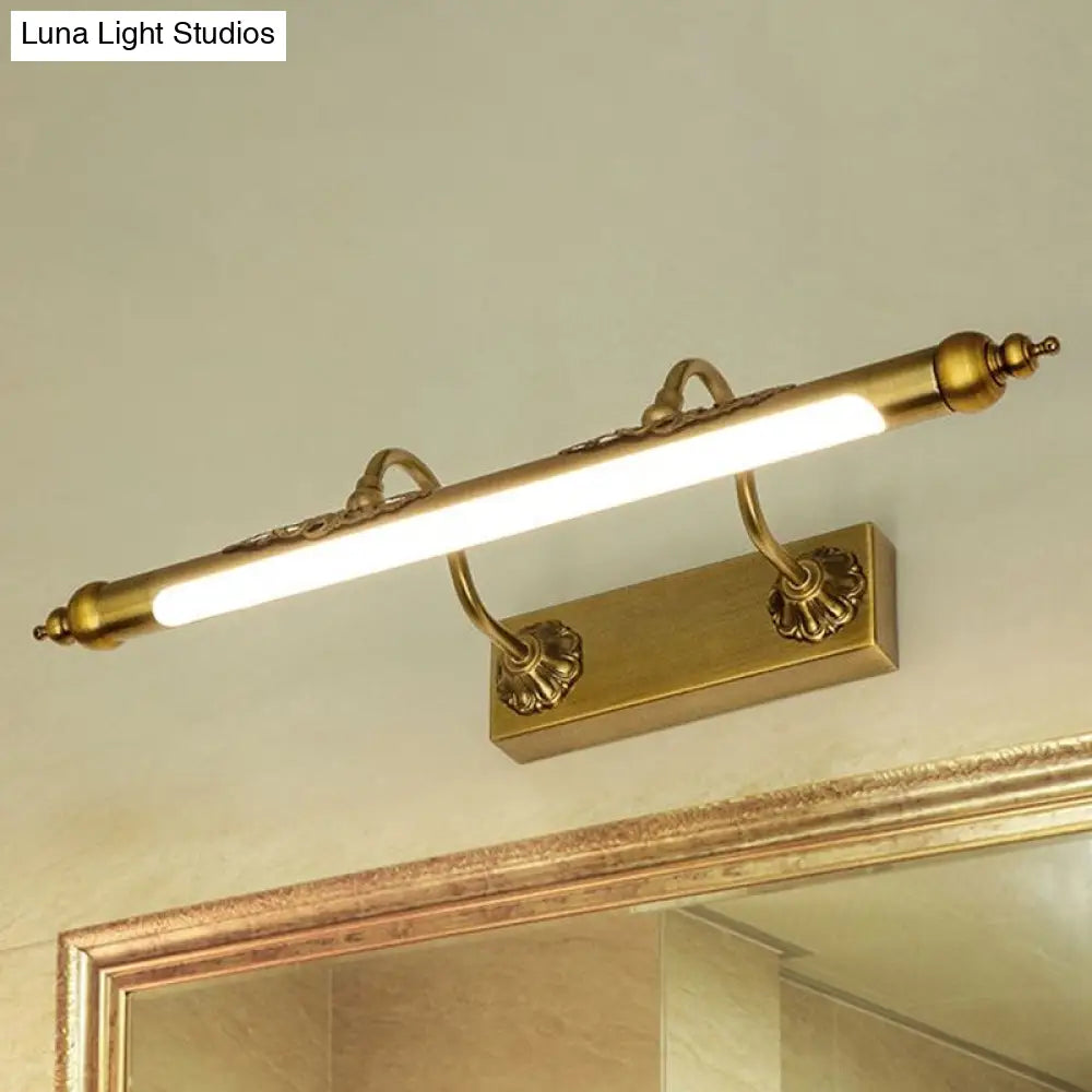 DecorBites™ Modern Metallic Linear Vanity Light - LED Brass Wall Sconce Lighting for Bathroom (18"/21.5" Wide) - Warm/White Lighting