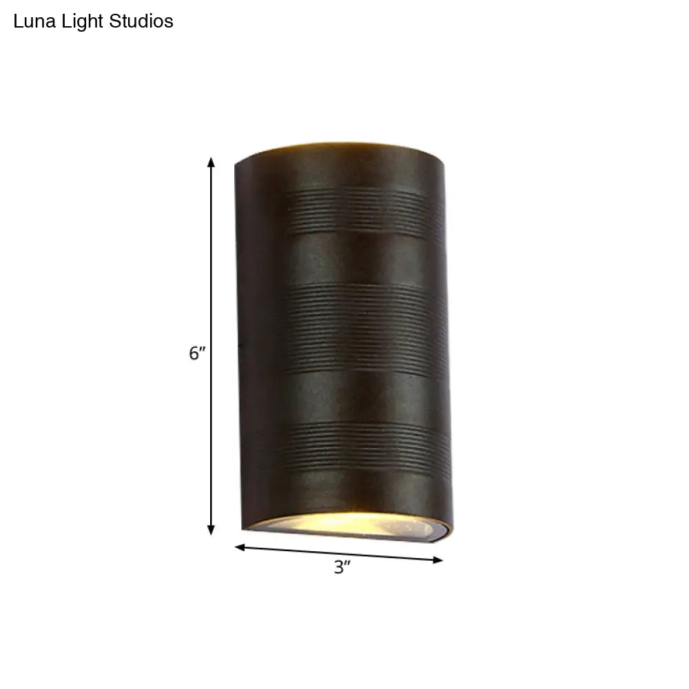 DecorBites™ Modern Metallic Wall Lamp - 2-Head Black Half-Cylinder with Warm/White Lighting