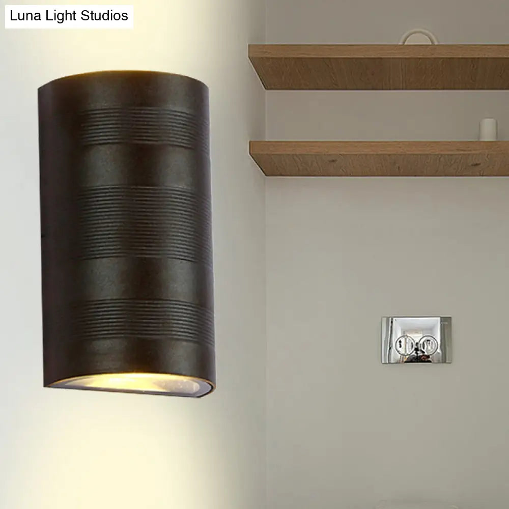DecorBites™ Modern Metallic Wall Lamp - 2-Head Black Half-Cylinder with Warm/White Lighting