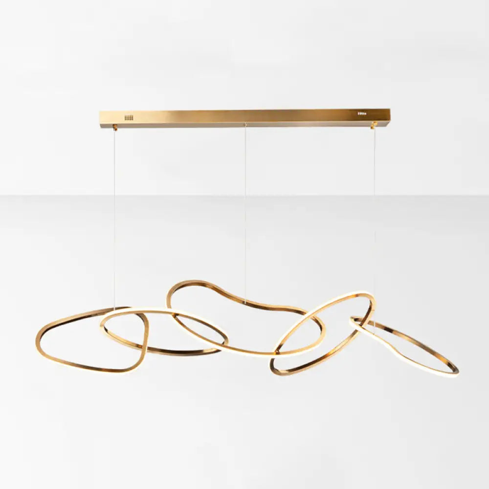 DecorBites™ Modern Minimalist Golden LED 5-6 Ring Hanging Light for Dining Room