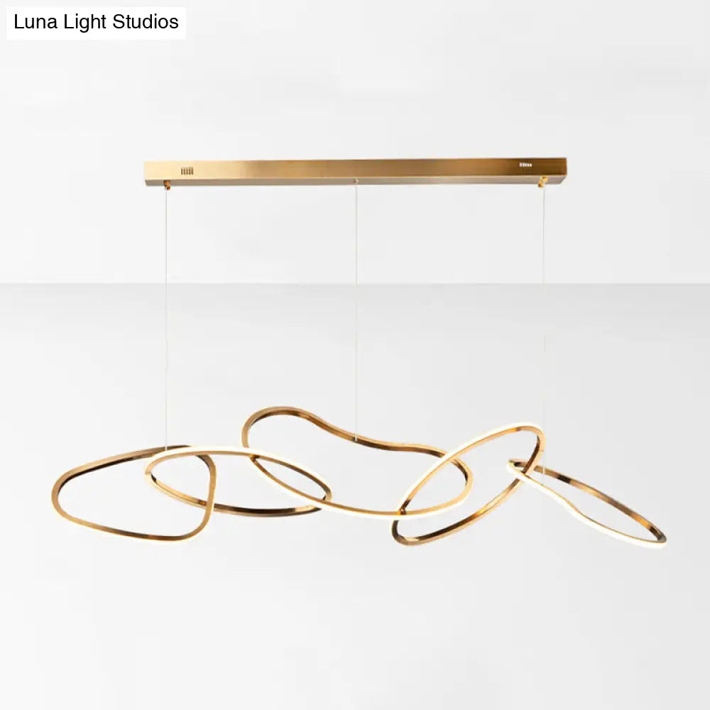 DecorBites™ Modern Minimalist Golden LED 5-6 Ring Hanging Light for Dining Room