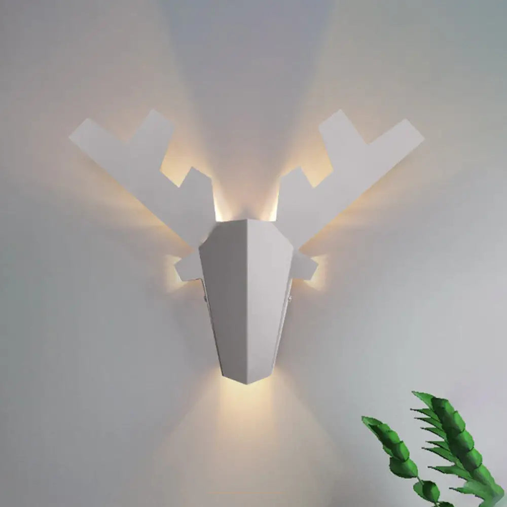 DecorBites™ Modern Nordic Antler Sconce Light, Grey/Pink Metal Wall Mount Fixture, 11"/15" Wide